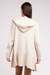 Hooded Open Front Sweater Cardigan