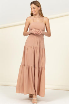  Tiered Maxi Dress With Crisscross Back