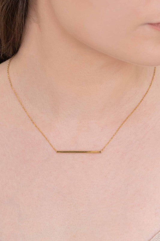 Modern Minimalist Bar Necklace 14K