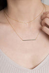 Modern Minimalist Bar Necklace 14K