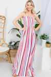 STRIPE SMOCKED MAXI DRESS