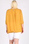 Plus Size Ruffle Round Neck Top