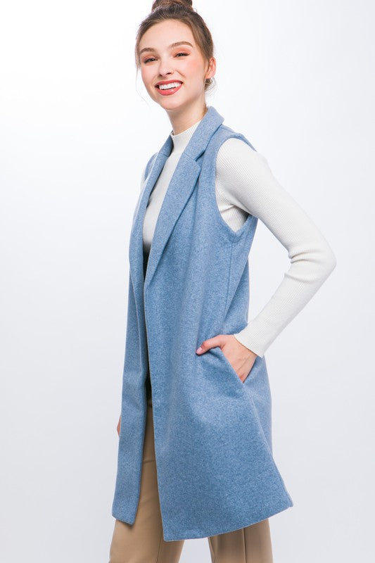 Fleece Long Line Vest