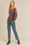 Ribbed Knit Dolman Sleeve Sweater