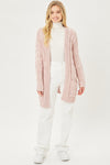 Chenille Cable Knit Oversized Open Front Cardigan