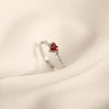 14K Gold Red Heart Crystal Ring