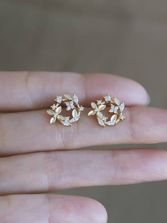 14K Gold Vermeil Flower Earring