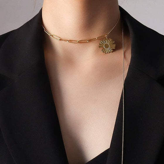 Sunflower Choker Necklace