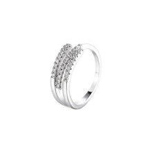  S925 Sterling Silver Sparkly Zircon Stackable Ring