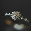 Sparkly Snow Flower Zircon Ring