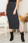 Strech Rib Skirt with Slit