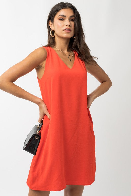 Sleeveless V-Neck Dress