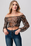 Leopard Mesh Crop Top