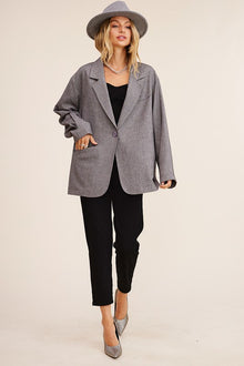  Oversized Solid Blazer