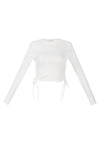 Ruched Side Drawstring Full Sleeve Top