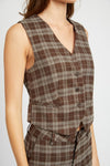 PLAID BUTTON UP VEST