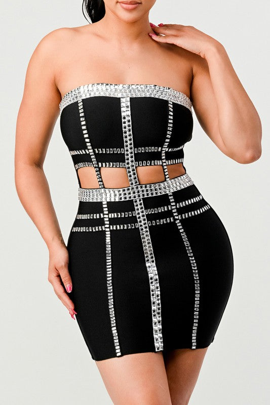 Connect the Beads Tube Bandage Dress