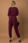 Dolman Sleeve Surplice Jumpsuit