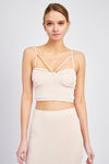 LATICCE FRONT CROPPED CAMI