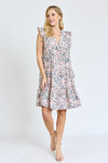 Leopard Flutter Sleeve V Neck Dress