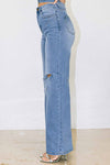 Distressed Wide Fit Jeans