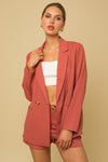 Double Breasted Blazer in Coral