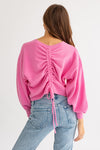 Fuzzy Sweater with Back Ruched