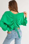 Fuzzy Sweater with Back Ruched