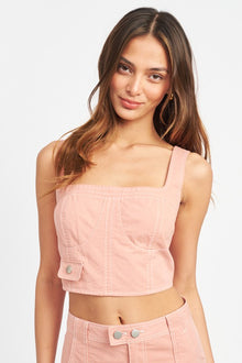  CROPPED CONTRAST CORSET TOP