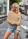 Cropped round neck sweater