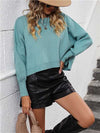 Cropped round neck sweater