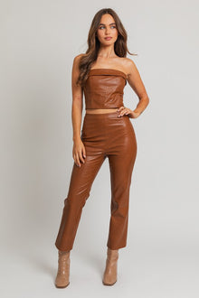  Straight Faux Leather Pants