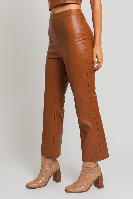 Straight Faux Leather Pants