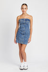 BUTTON DOWN TUBE DENIM DRESS