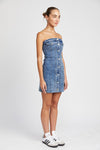 BUTTON DOWN TUBE DENIM DRESS