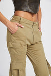 LOW WAIST CARGO FLARED PANTS