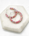 Confetti Multi-Color Sequin Glitter Hoop Earrings