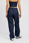 CONTRAST STITCHING DENIM PANTS