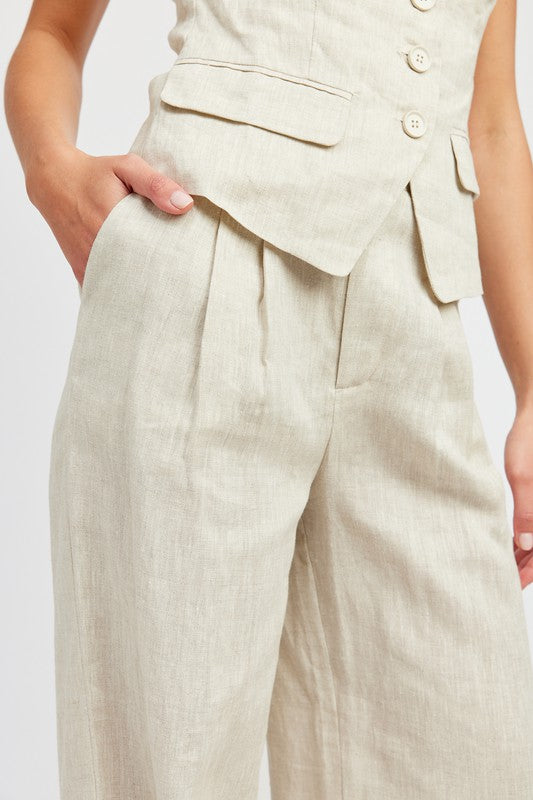 FULL LENGTH PLEATED PANTS