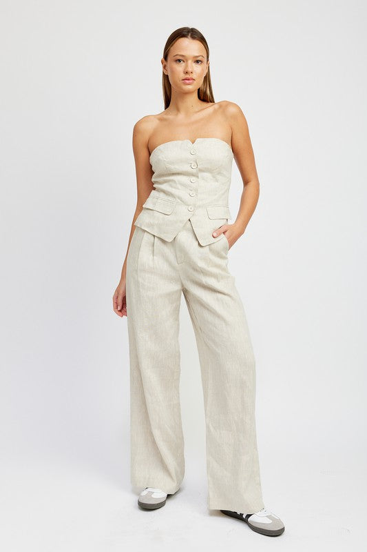 FULL LENGTH PLEATED PANTS