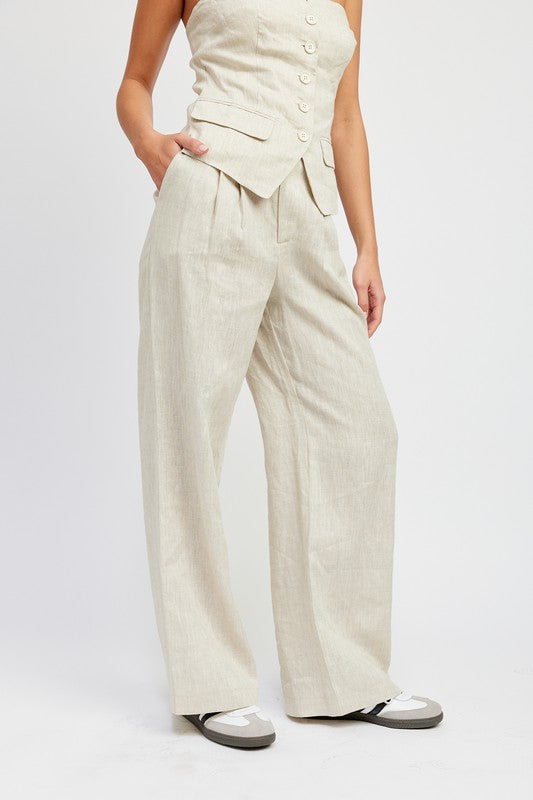 FULL LENGTH PLEATED PANTS