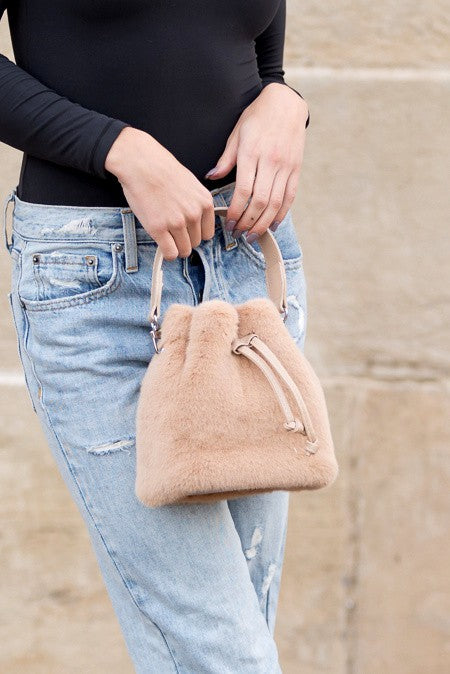 Convertible Plush Top Handle Crossbody