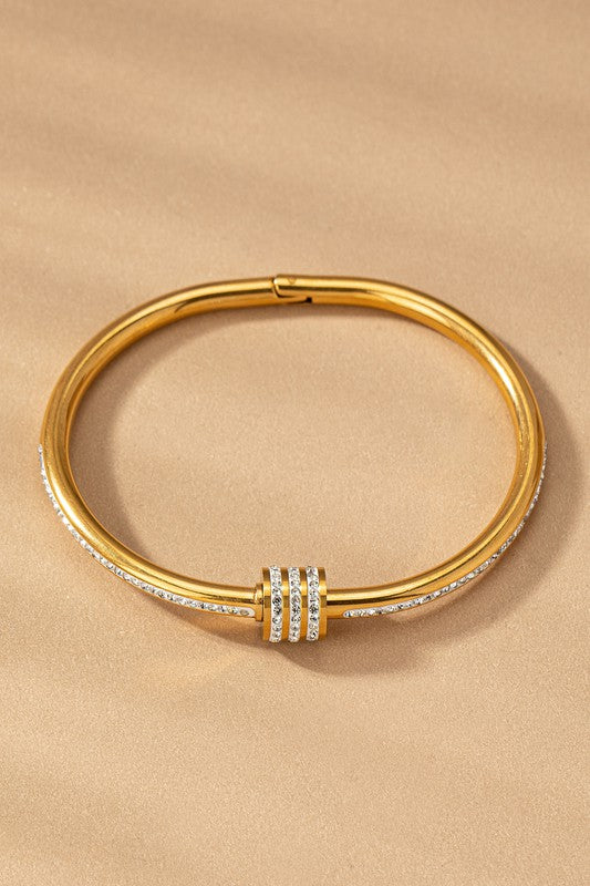 waterproof stainless AAA CZ cylinder bangle