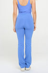 Women Crossover Flare Legging High Waisted Pockets