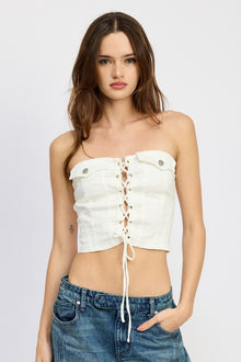  LACE UP CORSET BUSTIER TOP