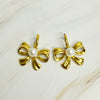 Perfect Bow And Pearl Earrings