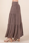 Solid Tiered Ruffle Skirt