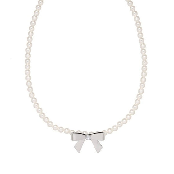 Bowknot Pearl Chain Necklace