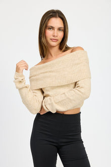  OFF SHOULDER FOLD OVER TOP