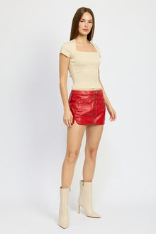  MOTO MINI SKIRT WITH ZIPPER